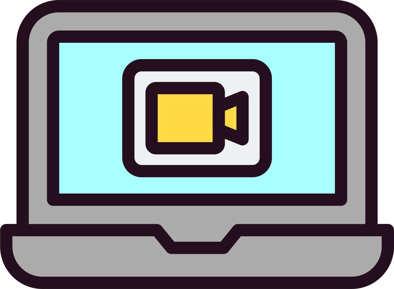 Laptop Video Call Vector Icon