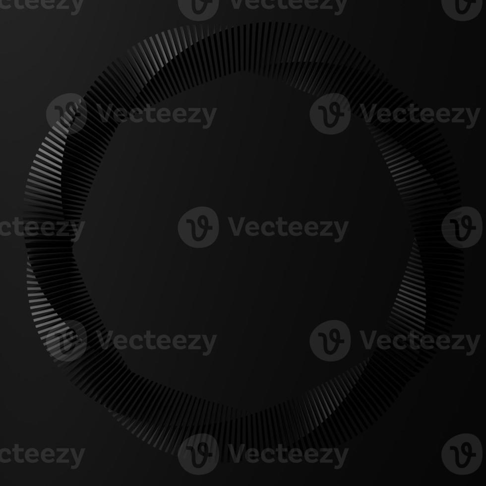 3D rendering Abstract geometry dynamic object with dark background. photo
