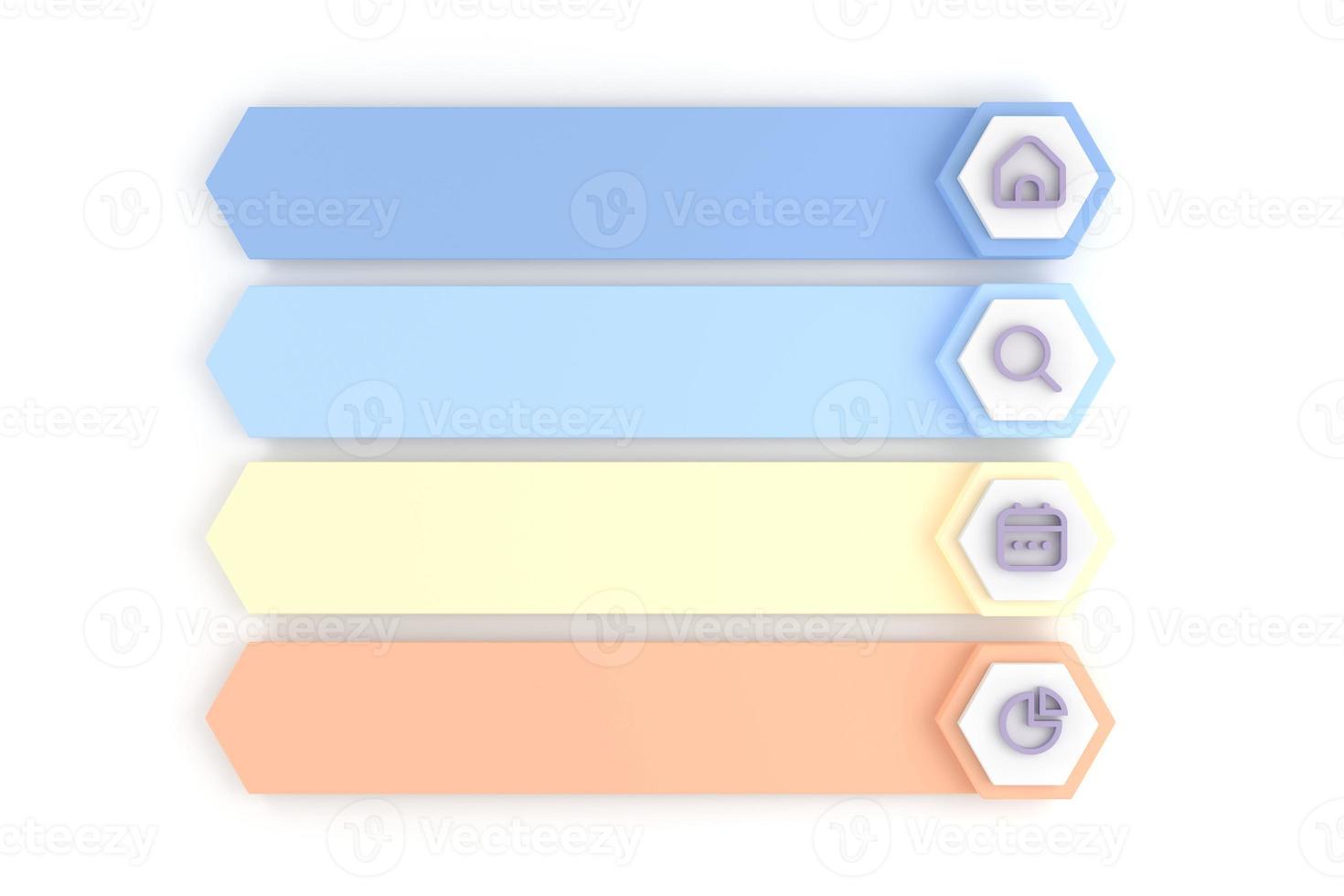infographics for set of colorful hexagon buttons, banner design as set. photo