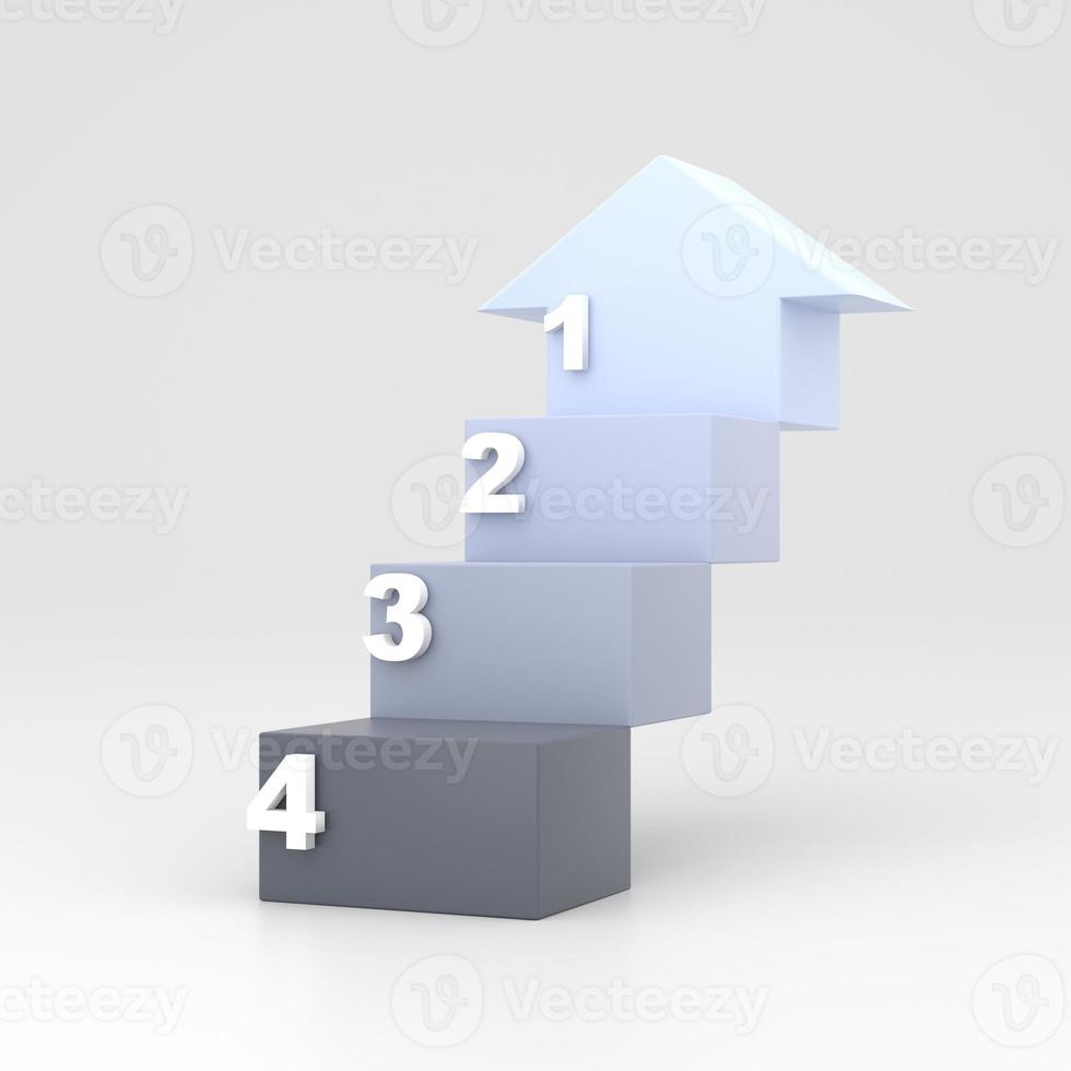 infographic chart template in modern style in an arrow staircase photo