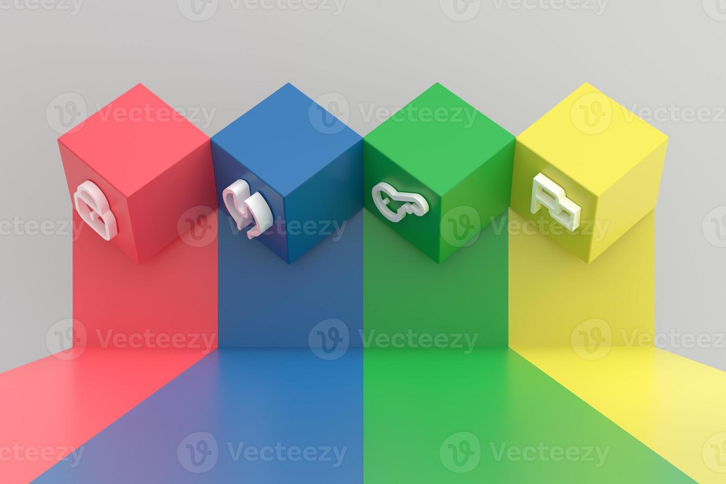 Set of infographic colorful banners square sections photo