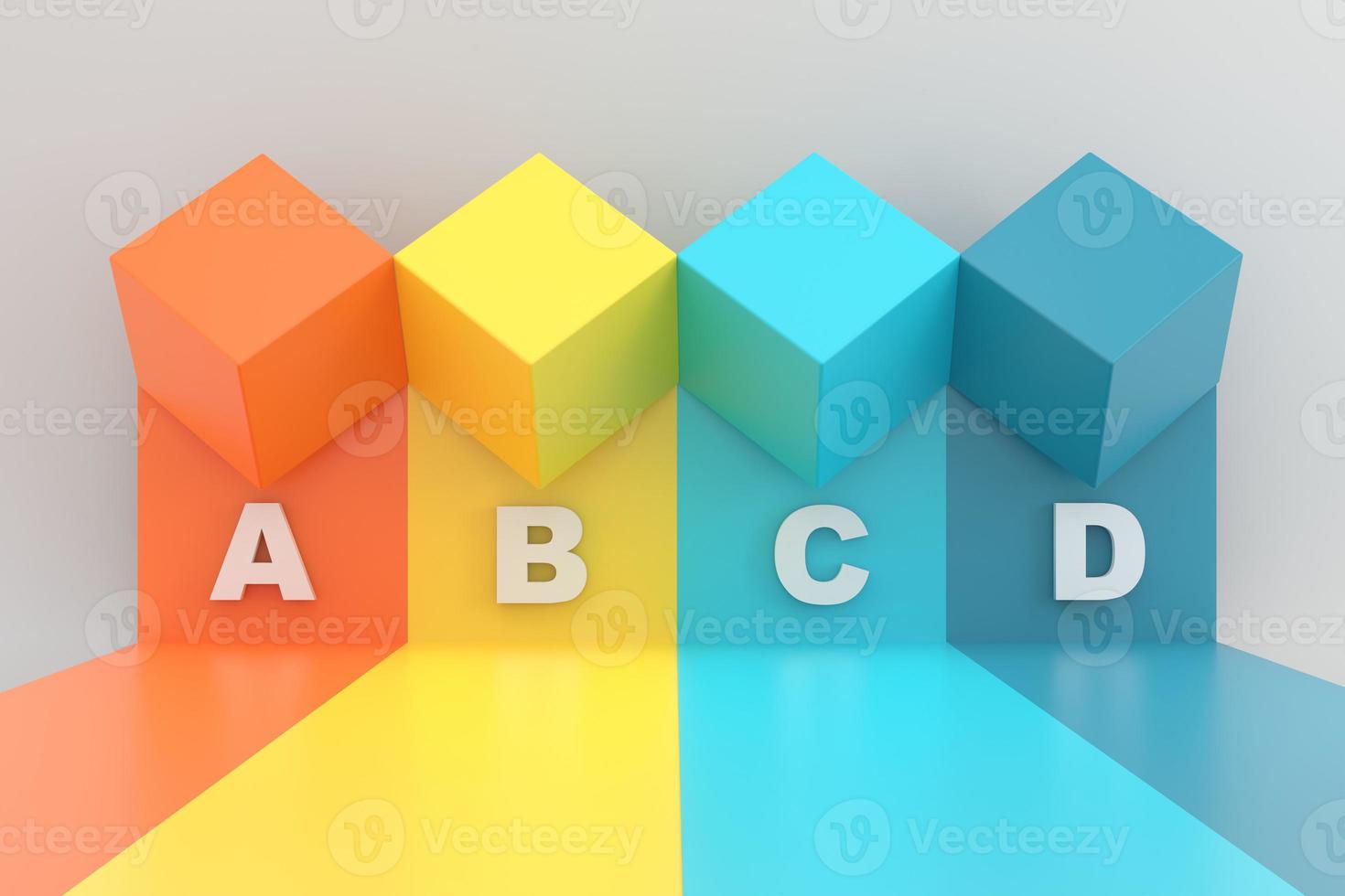 Set of infographic colorful banners square sections photo