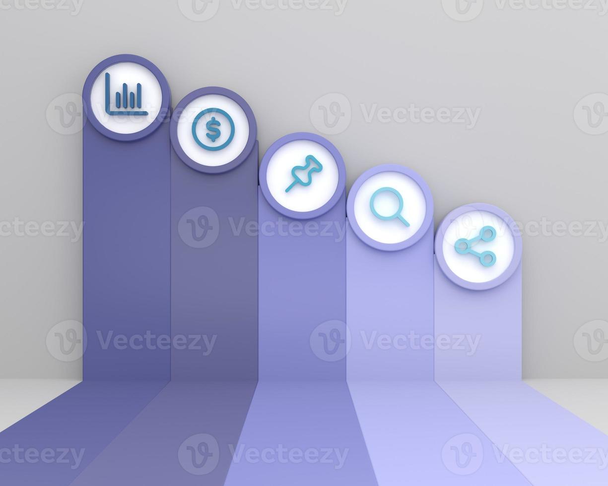 infographic design, bar chart rising on the wall, presentation template. photo