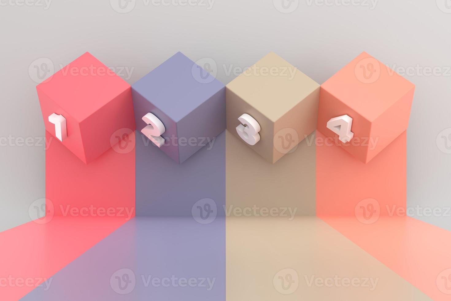 Set of infographic colorful banners square sections photo