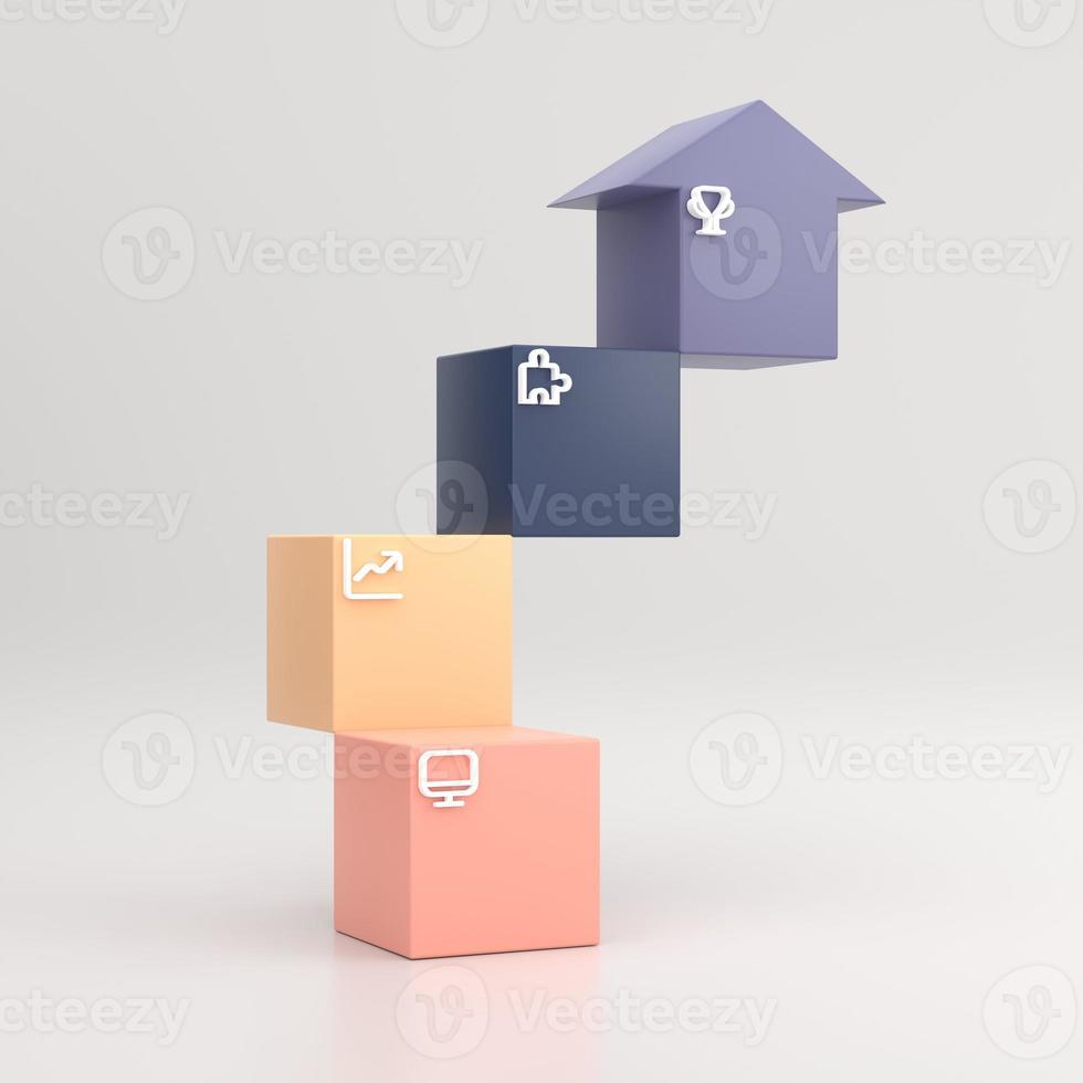 infographic chart template in modern style in an arrow shape photo