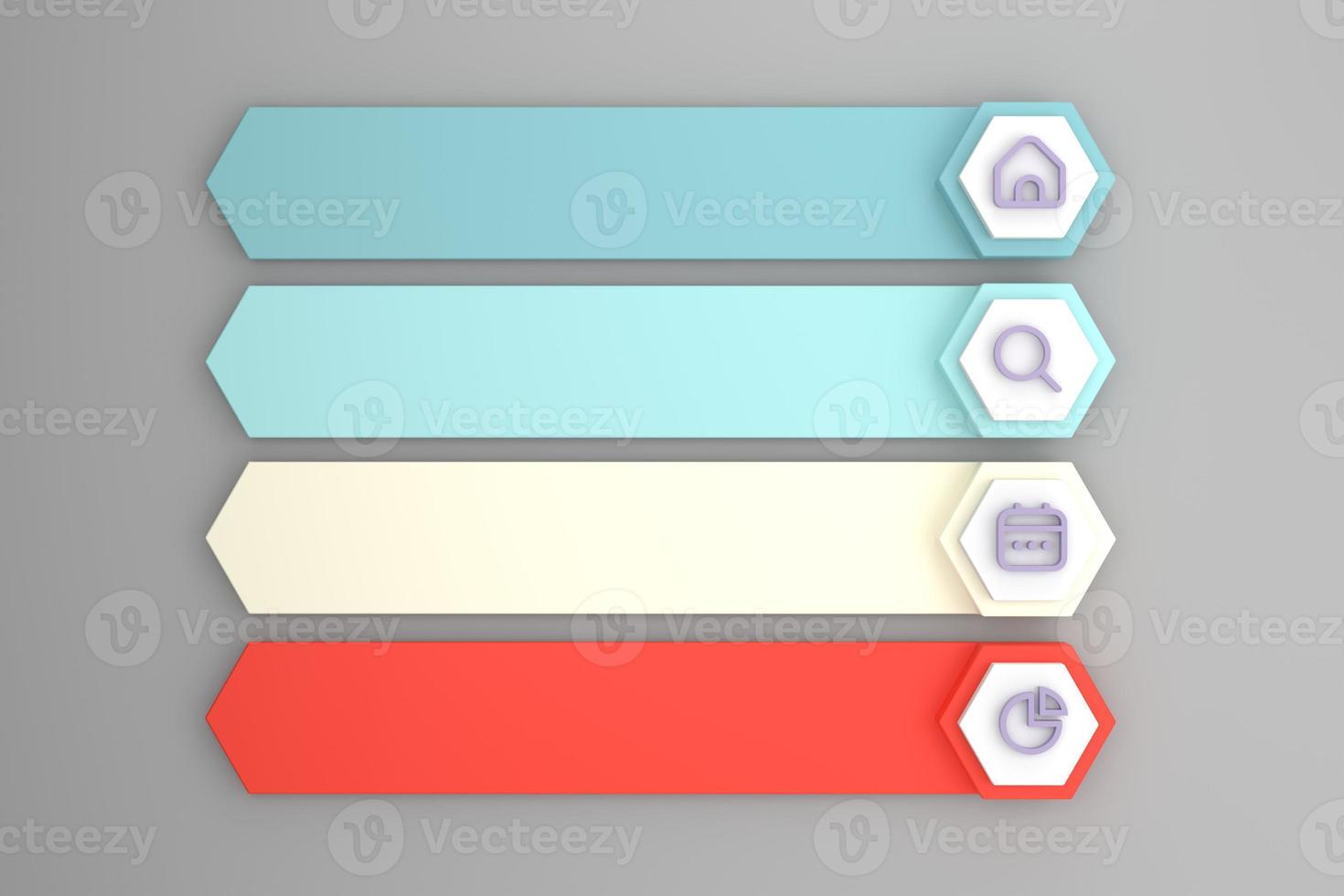 infographics for set of colorful hexagon buttons, banner design as set. photo