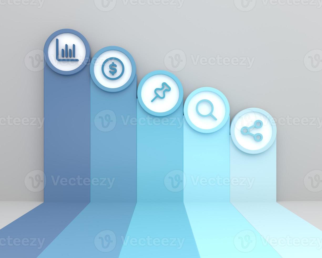 infographic design, bar chart rising on the wall, presentation template. photo