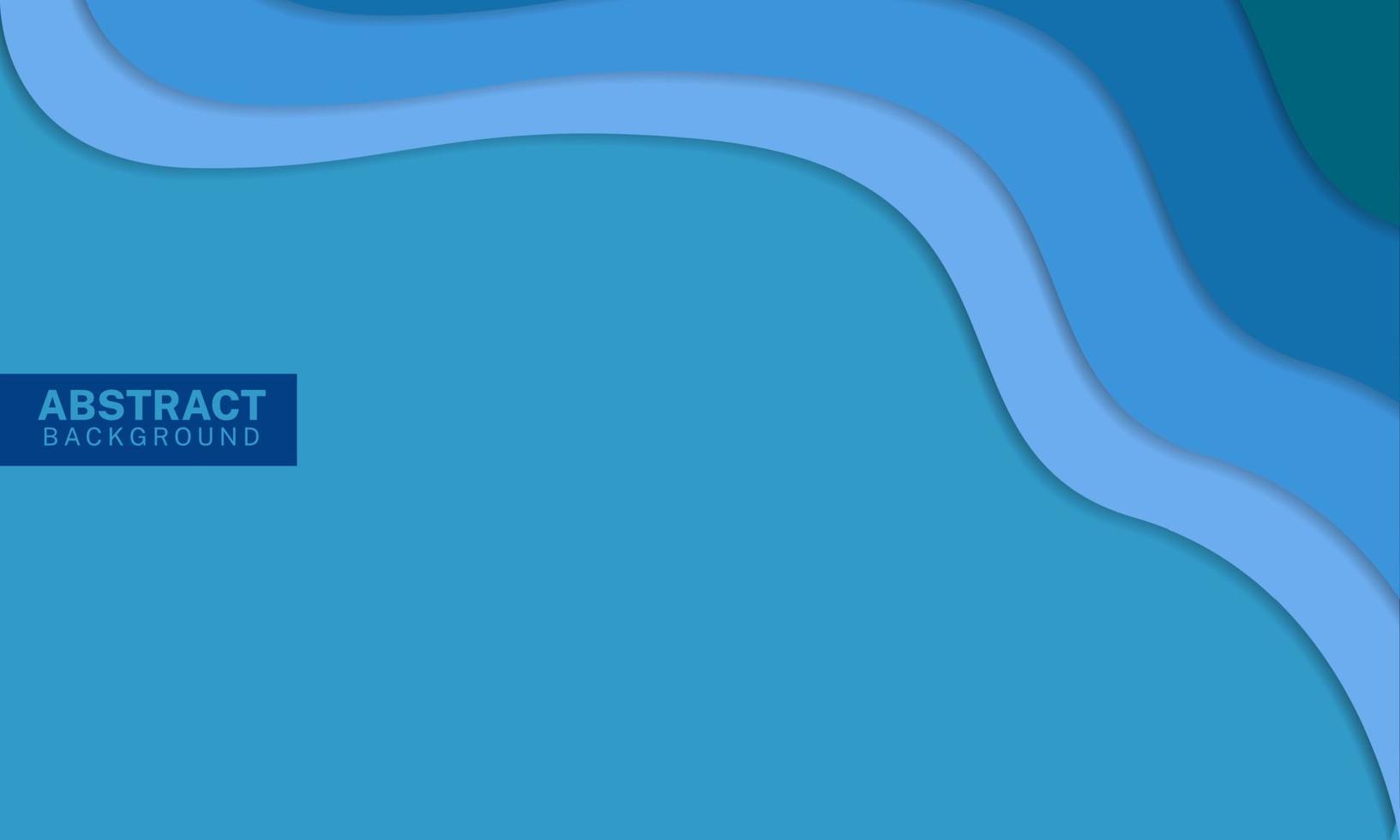 Blue waves abstract papercut background design template design banner, flyer, presentations. vector illustration