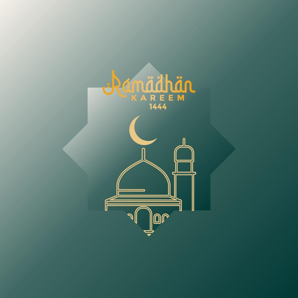 Ramadhan kareem greeting card. Ramadhan kareem banner design. Ramadhan Mubarak. Happy Holy Ramadan. Month of fasting for Muslims. vector