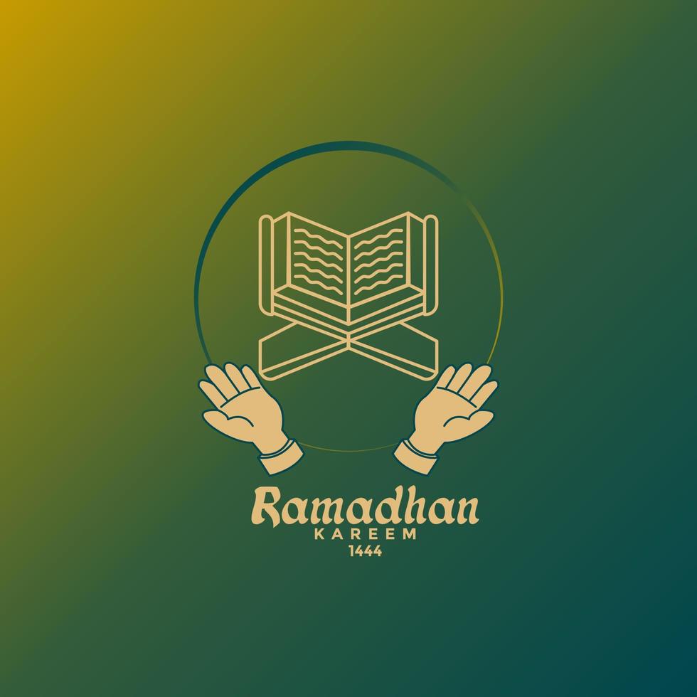 Ramadhan kareem greeting card. Ramadhan kareem banner design. Ramadhan Mubarak. Happy Holy Ramadan. Month of fasting for Muslims. vector