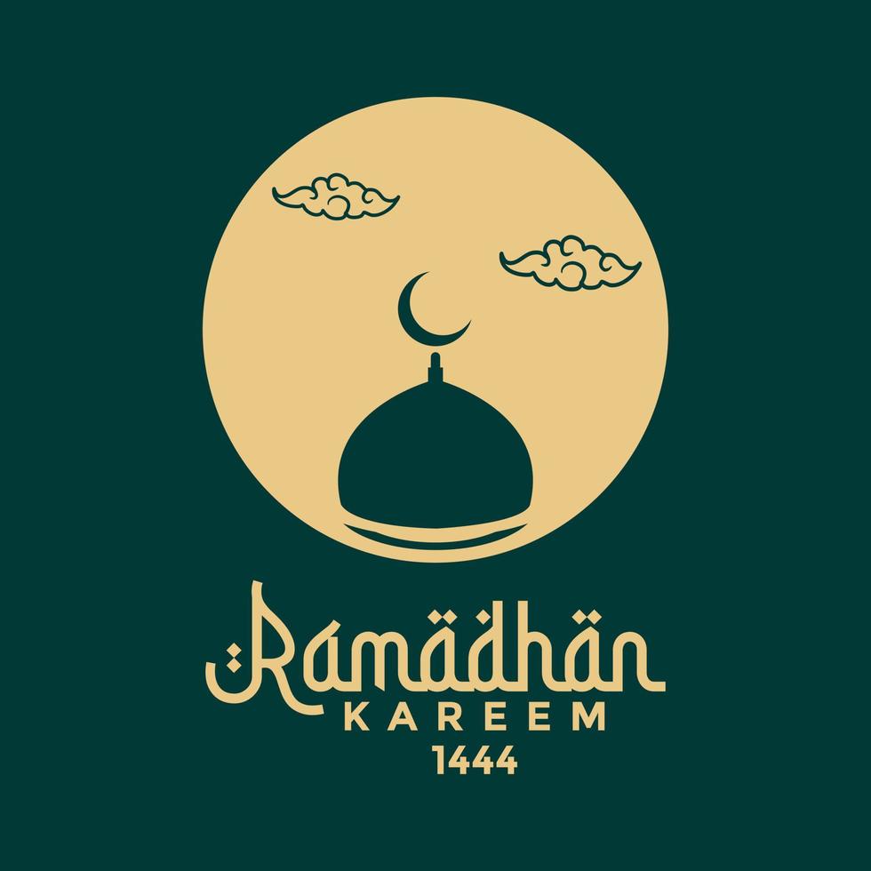 Ramadhan kareem greeting card. Ramadhan kareem banner design. Ramadhan Mubarak. Happy Holy Ramadan. Month of fasting for Muslims. vector
