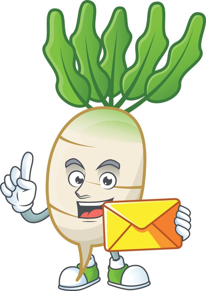 daikon dibujos animados personaje estilo vector