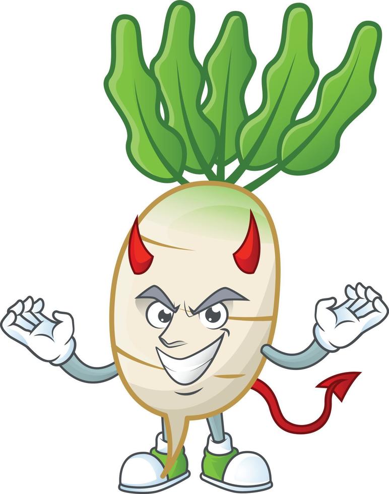 daikon dibujos animados personaje estilo vector