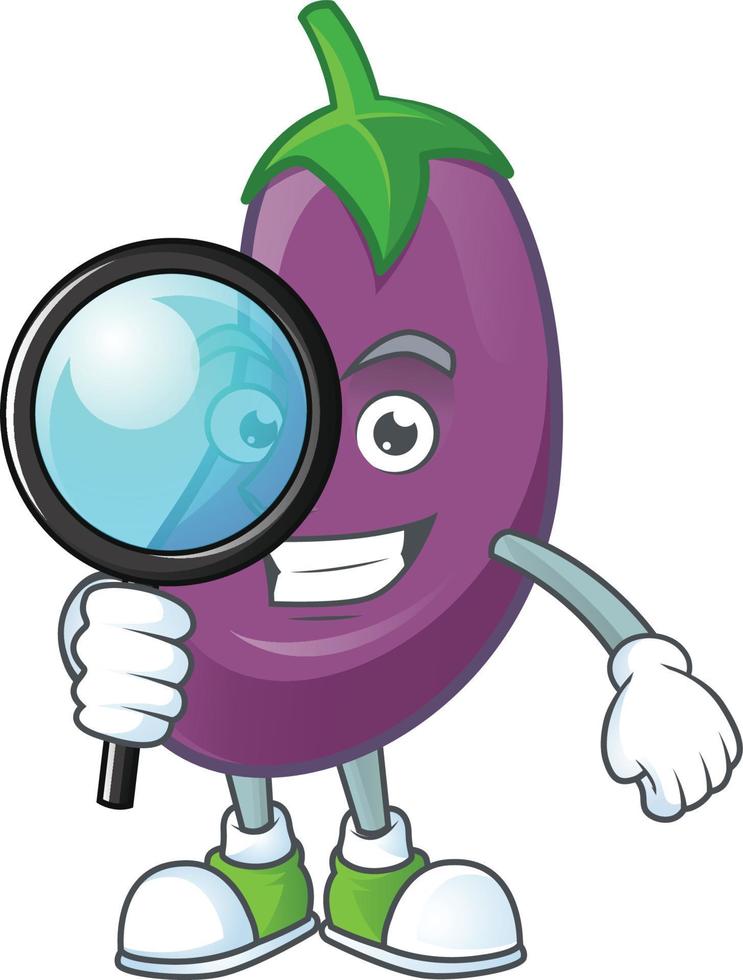 Eggplant cartoon character style vector