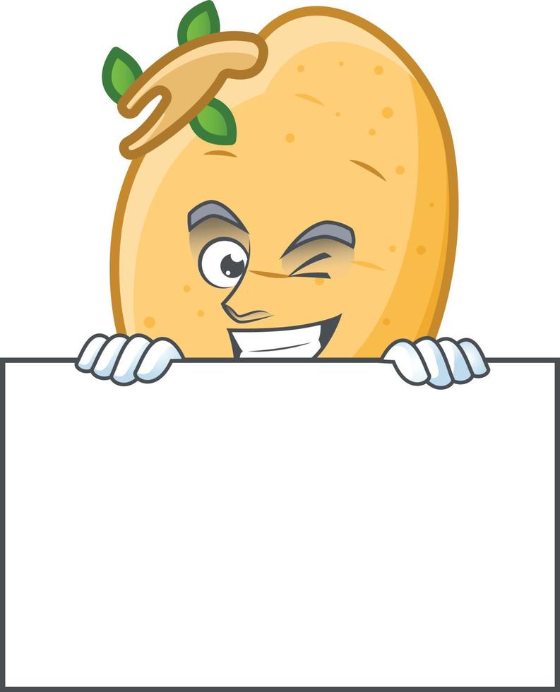 Sprouted potato tuber cartoon character style vector