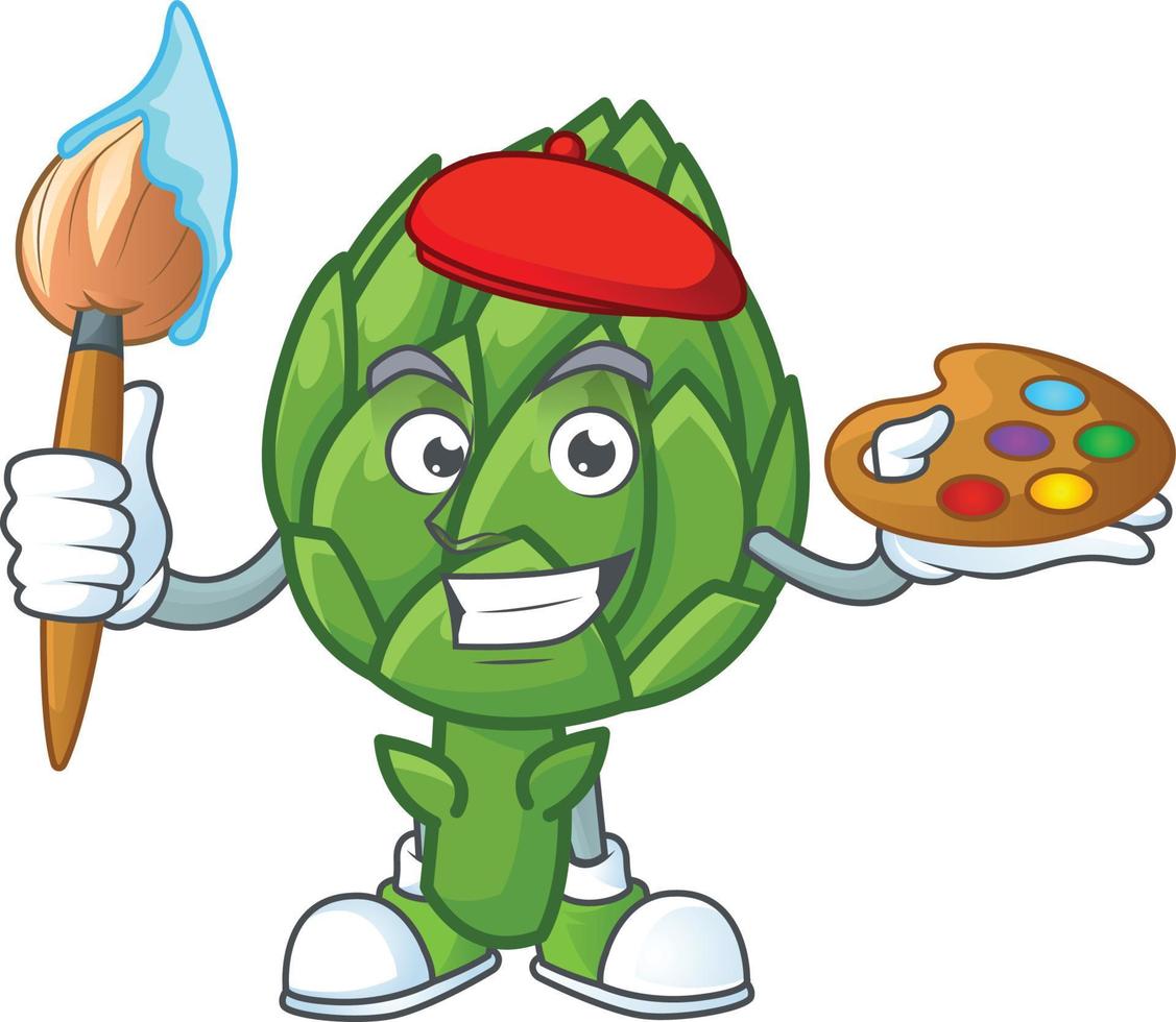 Artichoke cartoon character style vector