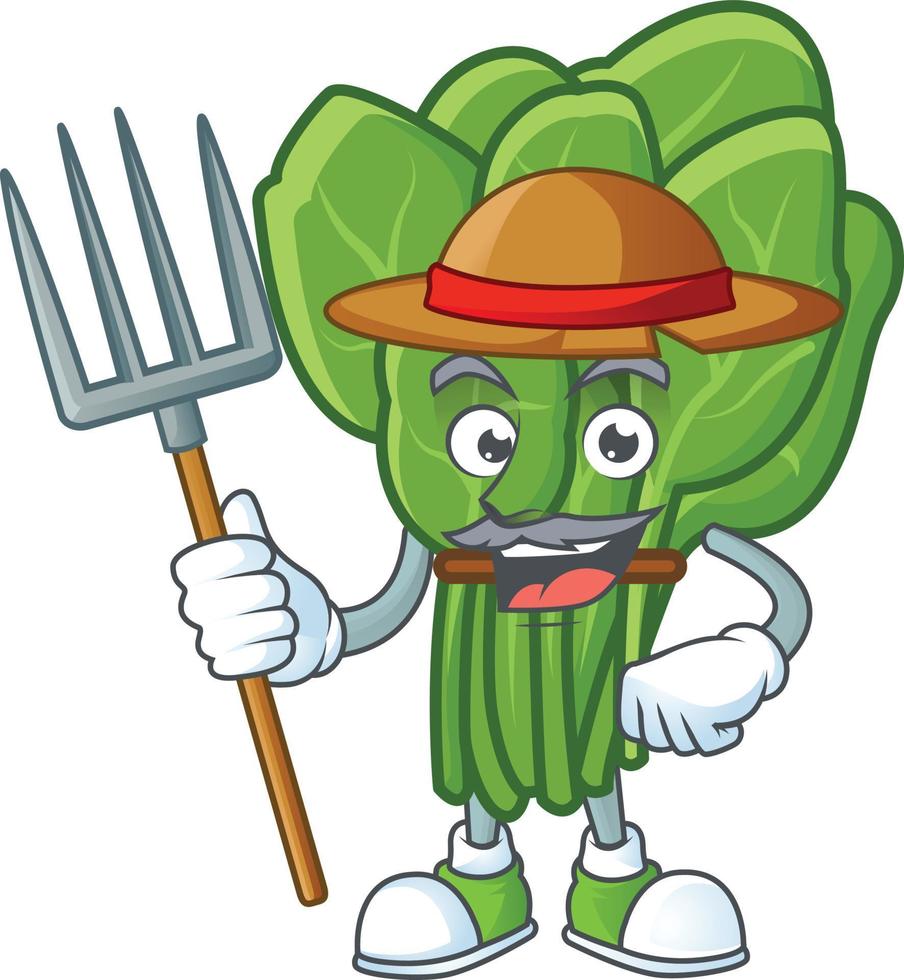 Spinach cartoon character style vector