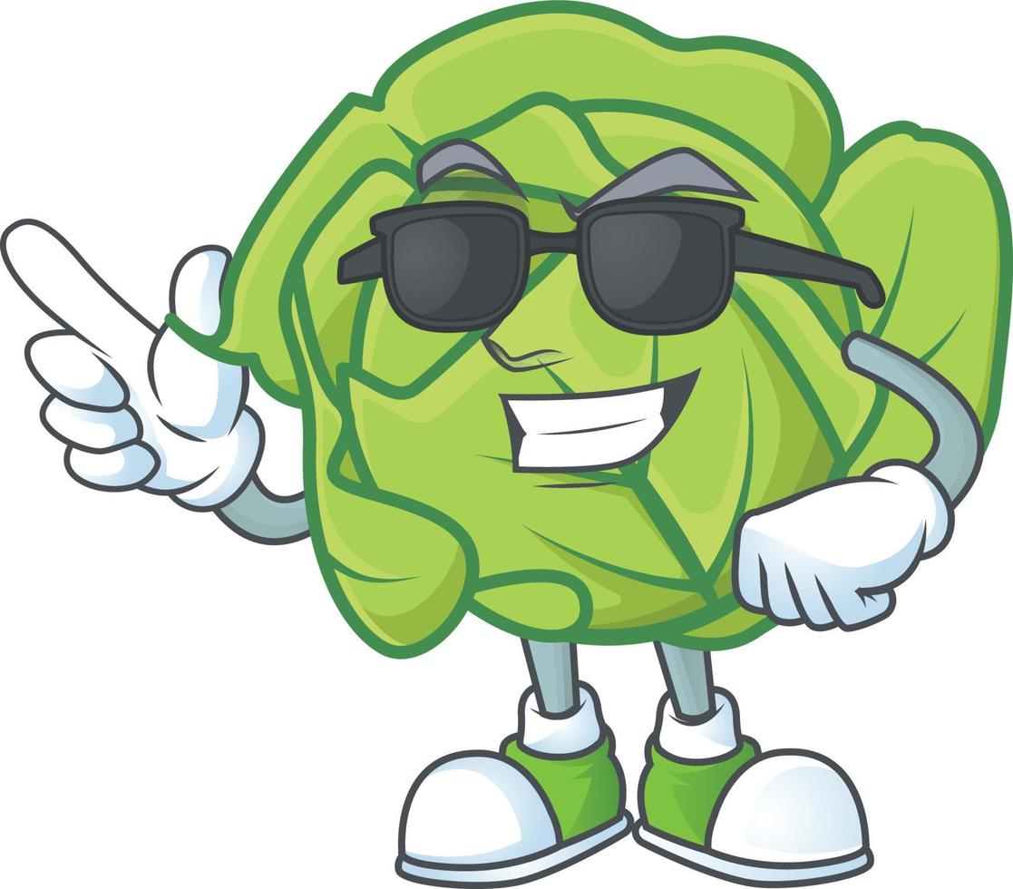 Cabbage cartoon character style vector