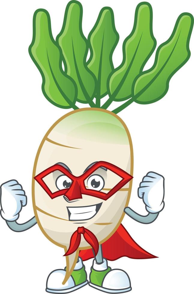 daikon dibujos animados personaje estilo vector