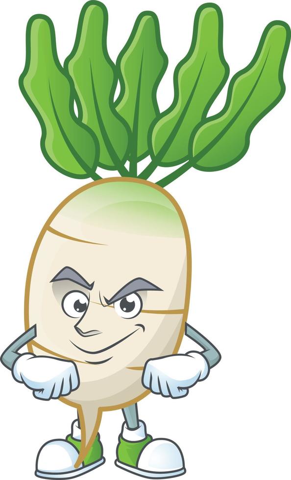 daikon dibujos animados personaje estilo vector