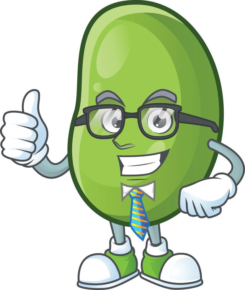Green beans cartoon character style vector
