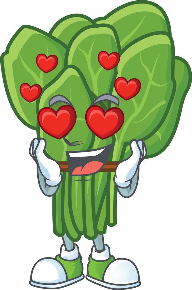 Spinach cartoon character style vector
