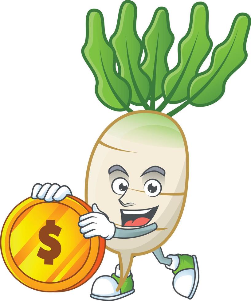 daikon dibujos animados personaje estilo vector