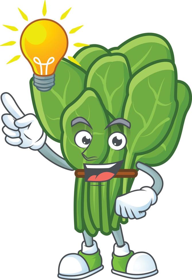 Spinach cartoon character style vector