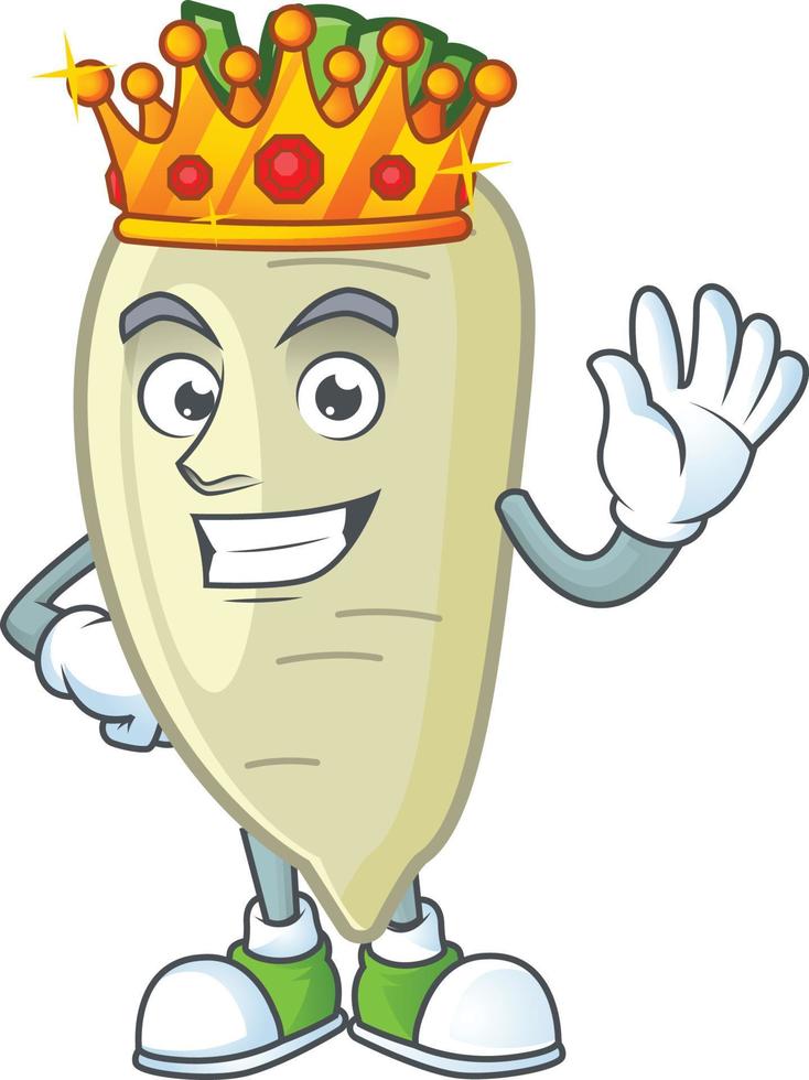 White radish cartoon character style vector