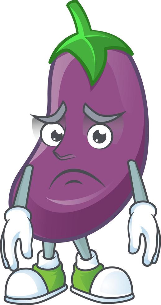 Eggplant cartoon character style vector