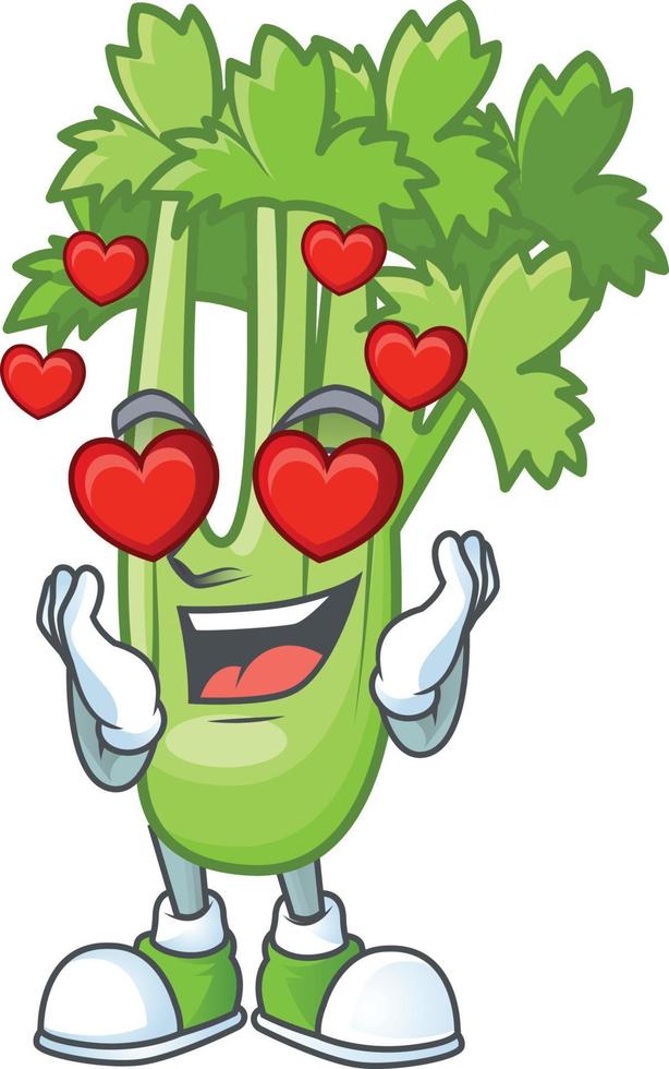 Happy celery plant cartoon character vector