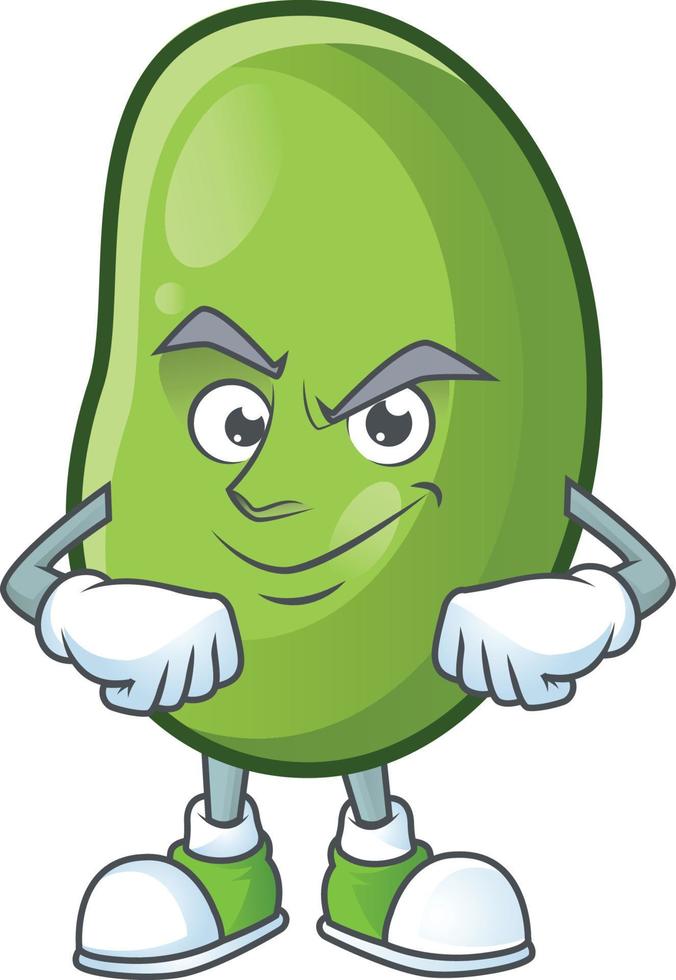 Green beans cartoon character style vector