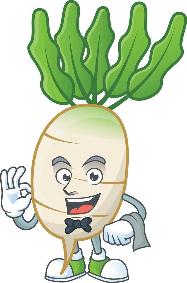 daikon dibujos animados personaje estilo vector