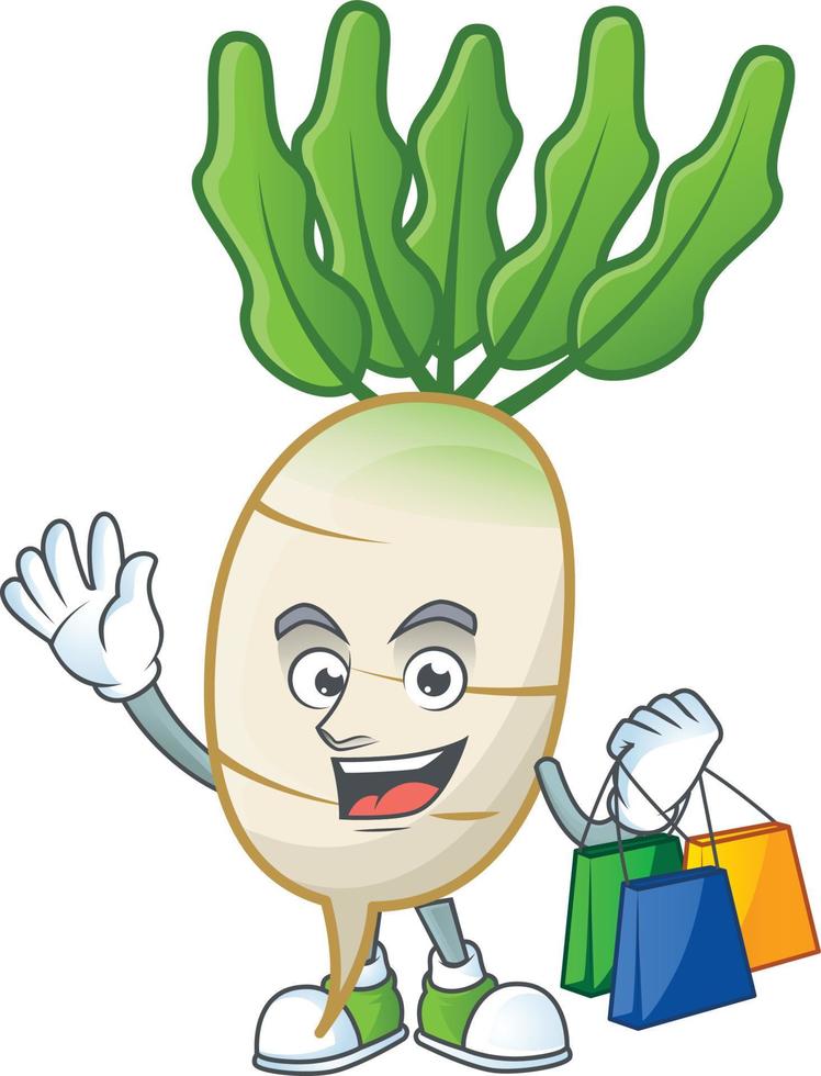 daikon dibujos animados personaje estilo vector