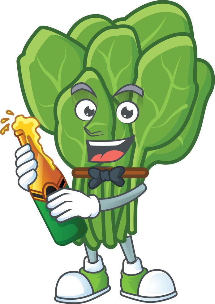 Spinach cartoon character style vector