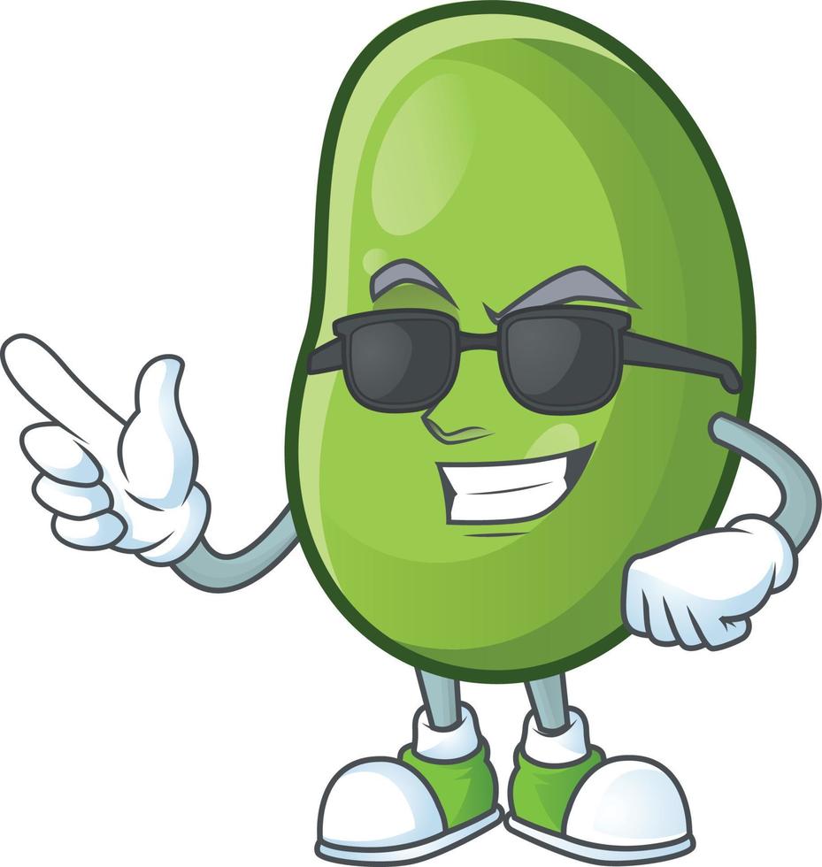 Green beans cartoon character style vector
