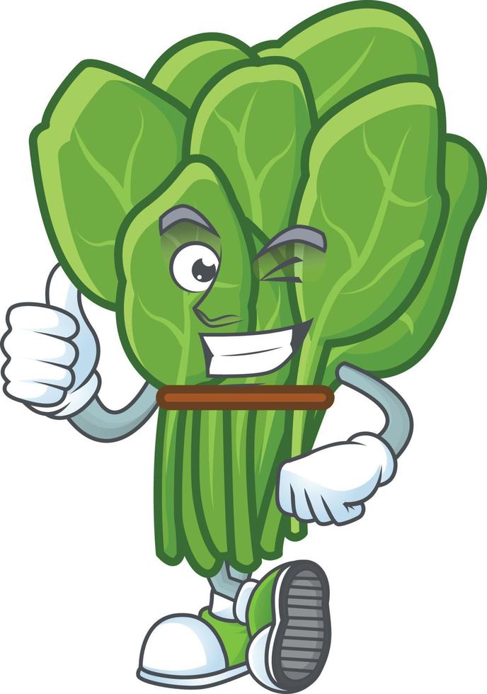 Spinach cartoon character style vector