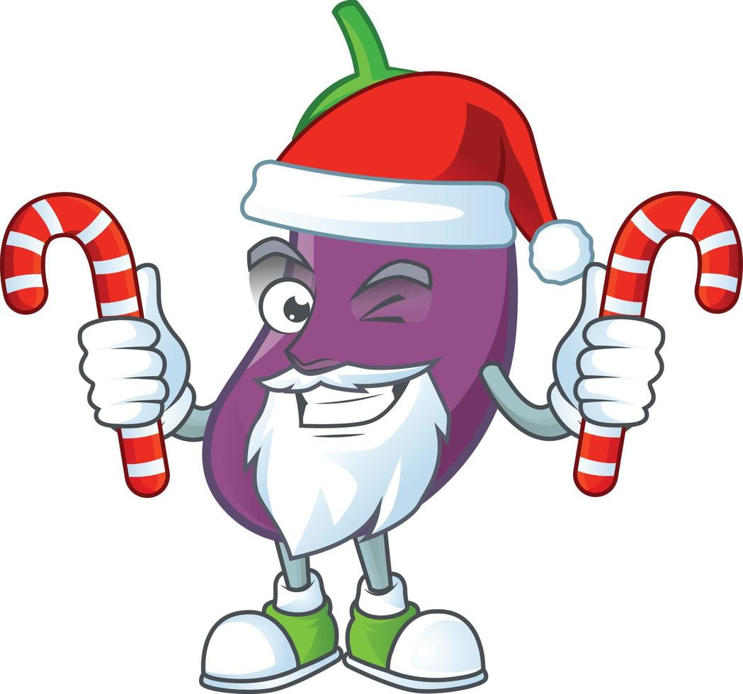 Eggplant cartoon character style vector