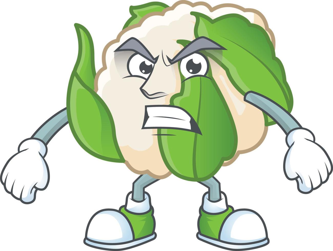 coliflor dibujos animados personaje estilo vector