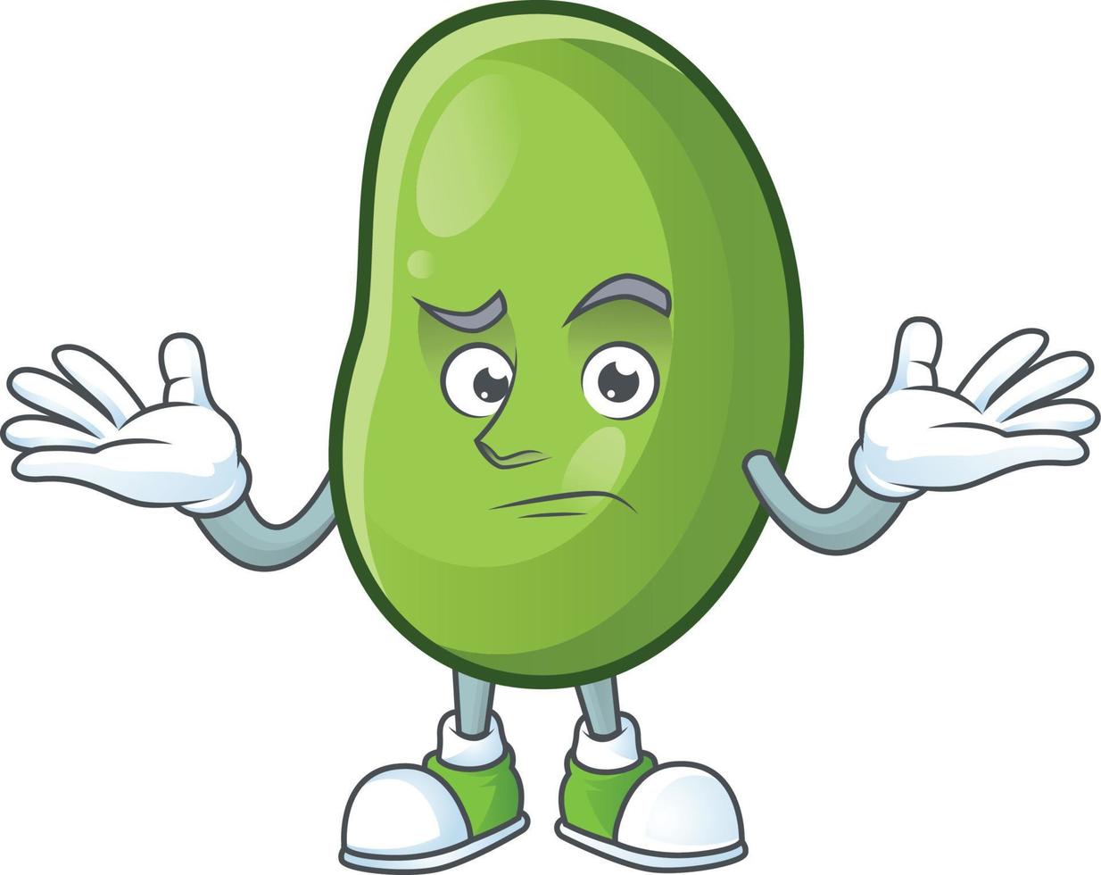 Green beans cartoon character style vector