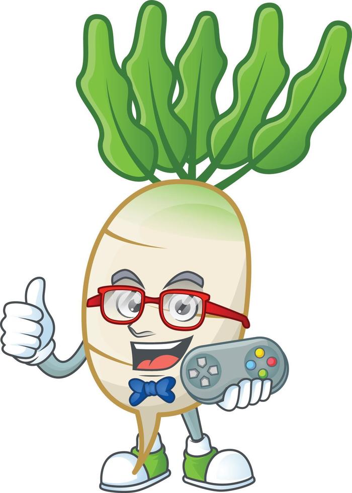 Daikon cartoon character style vector