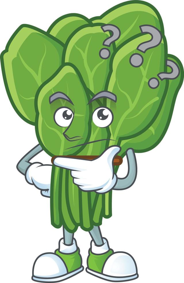 Spinach cartoon character style vector