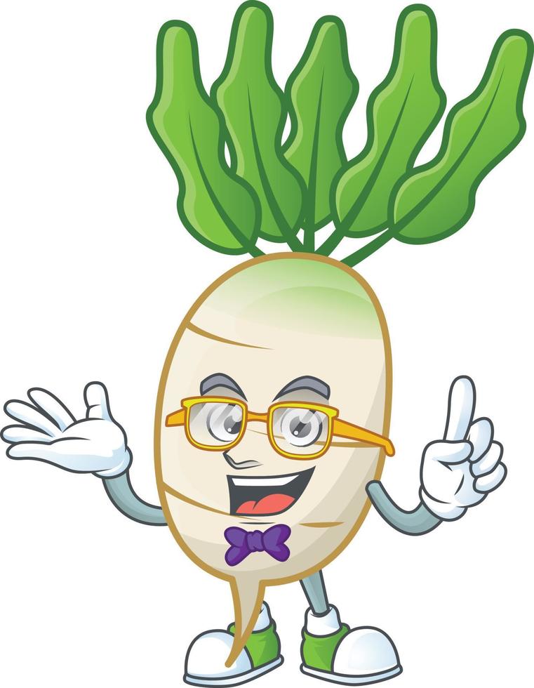 daikon dibujos animados personaje estilo vector