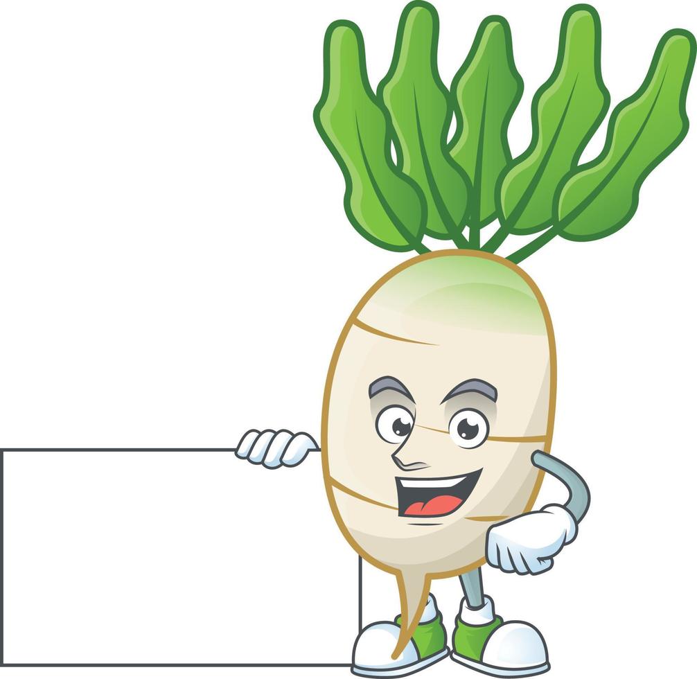 daikon dibujos animados personaje estilo vector