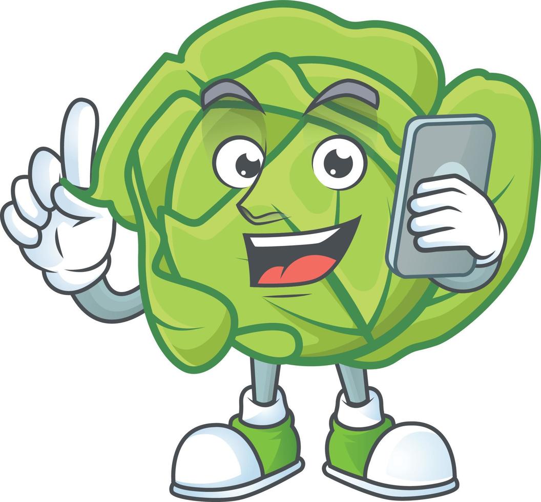 Cabbage cartoon character style vector