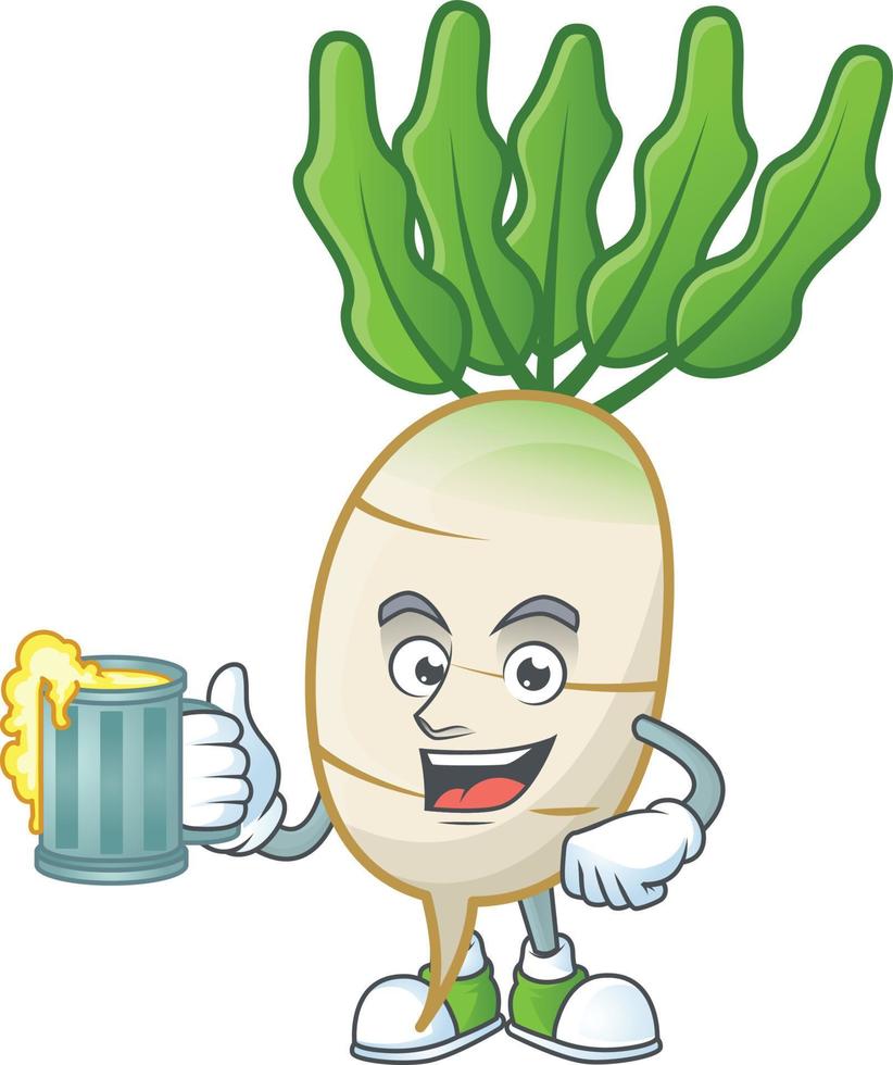 daikon dibujos animados personaje estilo vector