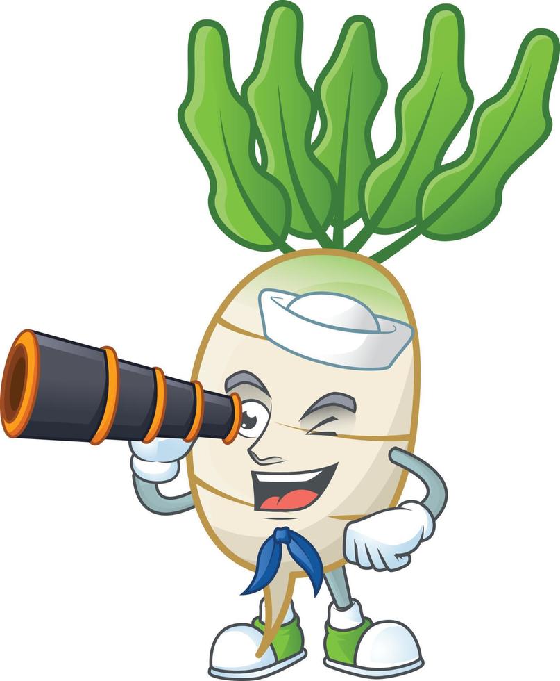 daikon dibujos animados personaje estilo vector