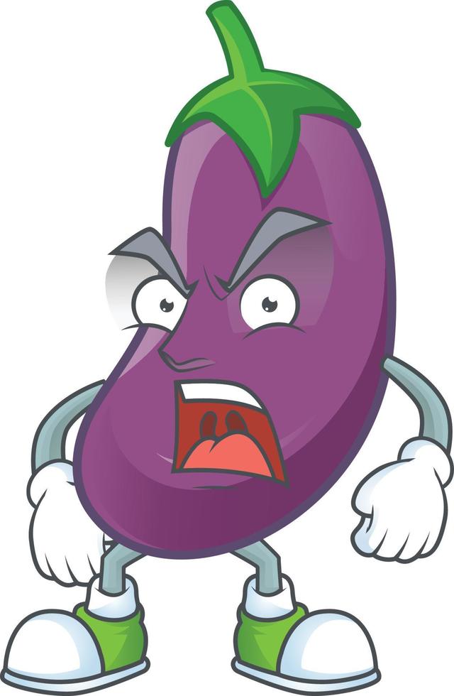 Eggplant cartoon character style vector
