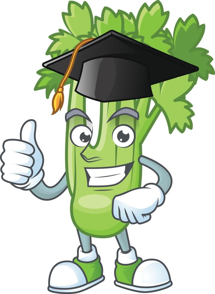 Happy celery plant cartoon character vector