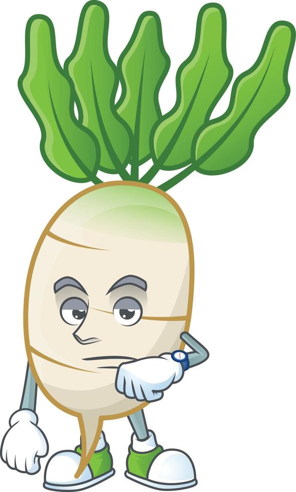 Daikon cartoon character style vector